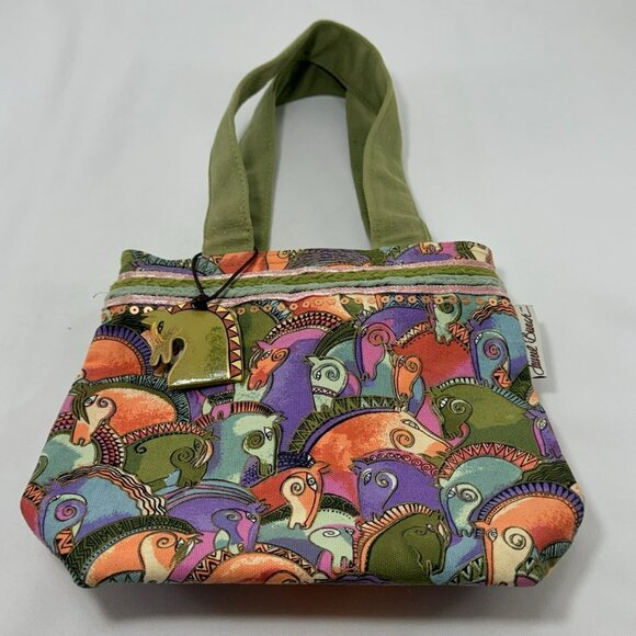 Laurel Burch Handbags - Laurel Burch Horses Handbag Satchel Bag Purse Canvas Artsy Abstract Boho Retro